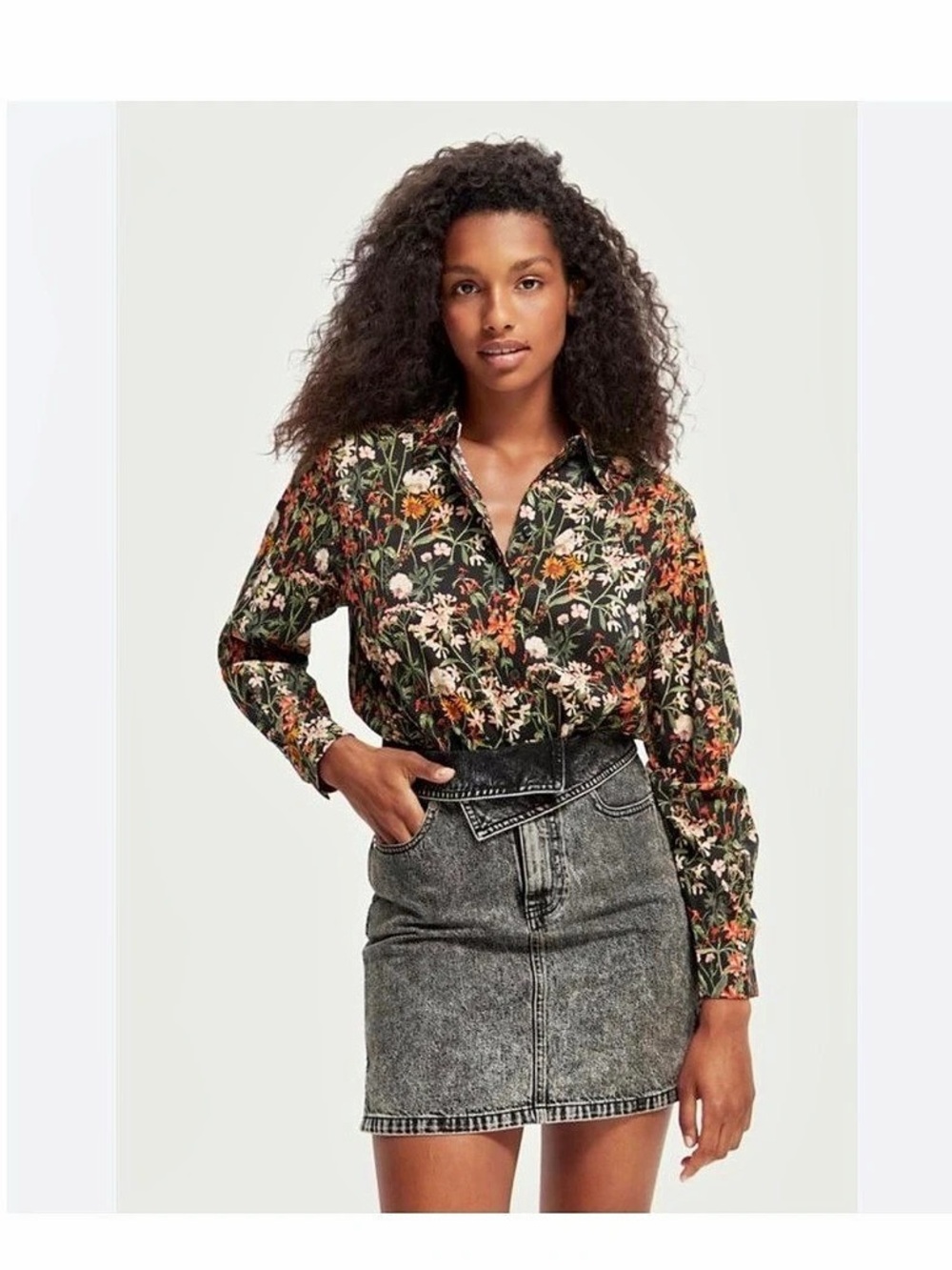 Scotch & Soda Dames Floral Blouse Button down Shirt Size Large